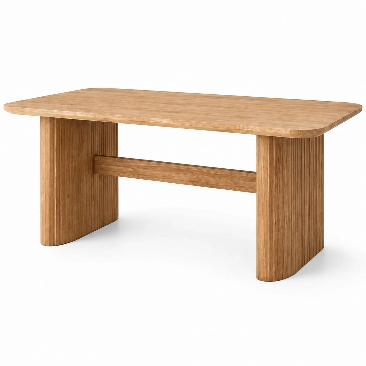 Table à manger en bois, chêne naturel, 160 × 80 × 75 cm