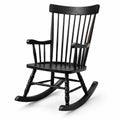 Fauteuil à bascule traditionnel en bois noir avec accoudoirs, 68 × 85 × 110 cm
